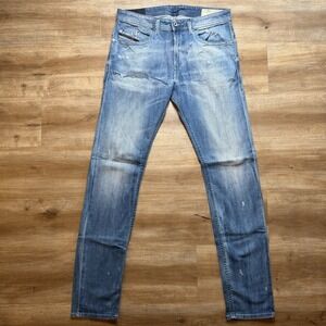 Diesel Jeans Men 32x34 Blue Thommer Slim Skinny Fit Stretch Denim Contrast 081AS